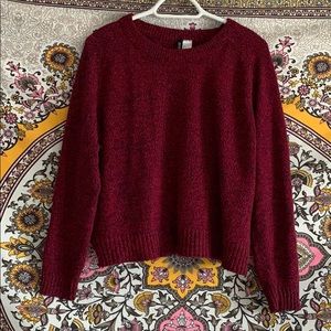 Cropped burgundy sweater size large